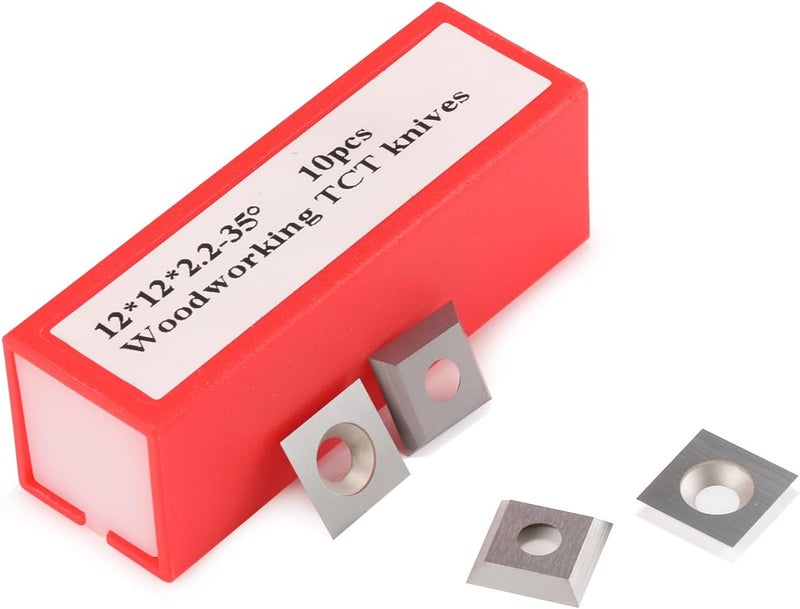HOZLY Square Corners 12mm Carbide Inserts, 12mm Length x 12mm Width x 2.2mm Thick, 35 Degree Cutting Angle, 4-Blade Straight Hole, Suitable for Replacing Helical Planer Cutter Heads (12 * 12 * 2.2mm) - Image 5